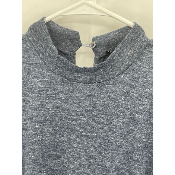 Eloquii Dress Long Sleeve Women 14 Knit Blue Asymmetrical Mock Neck New‎ - Picture 5 of 12